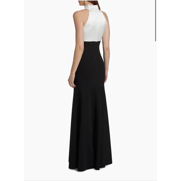 Chiara Boni La Petite Robe Gaga Two-Tone Halter Trumpet Gown US 12 $1295 - Picture 4 of 13